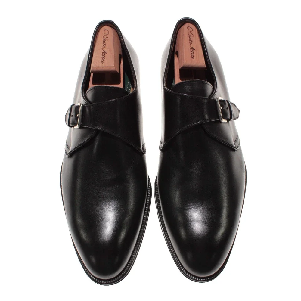 Pastori NWD Caligula Single Monk Strap Dress Shoes Size 10 US in Black Leather